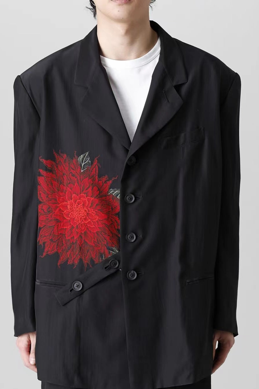 Yohji Dark Blazer – 22SS Red Dahlia Yamamoto Floral Jacket Couples