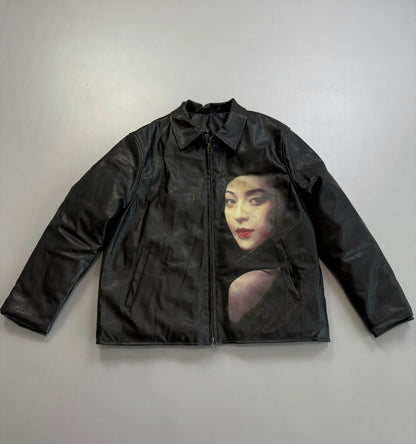 Genuine Leather Yohji Uchida Suzume x Fan Bingbing Jacket –Unisex Portrait Print