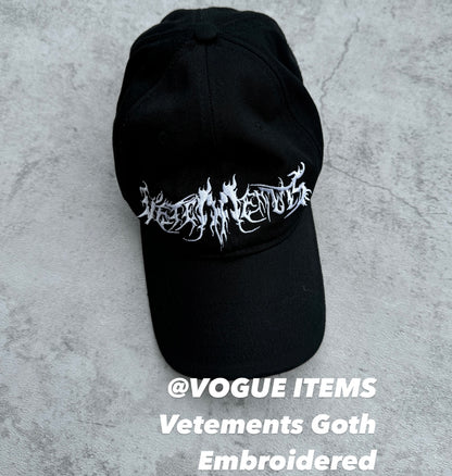 Vetements Gothic Embroidered Hat – Pentagram & Sanskrit Grailed Edition