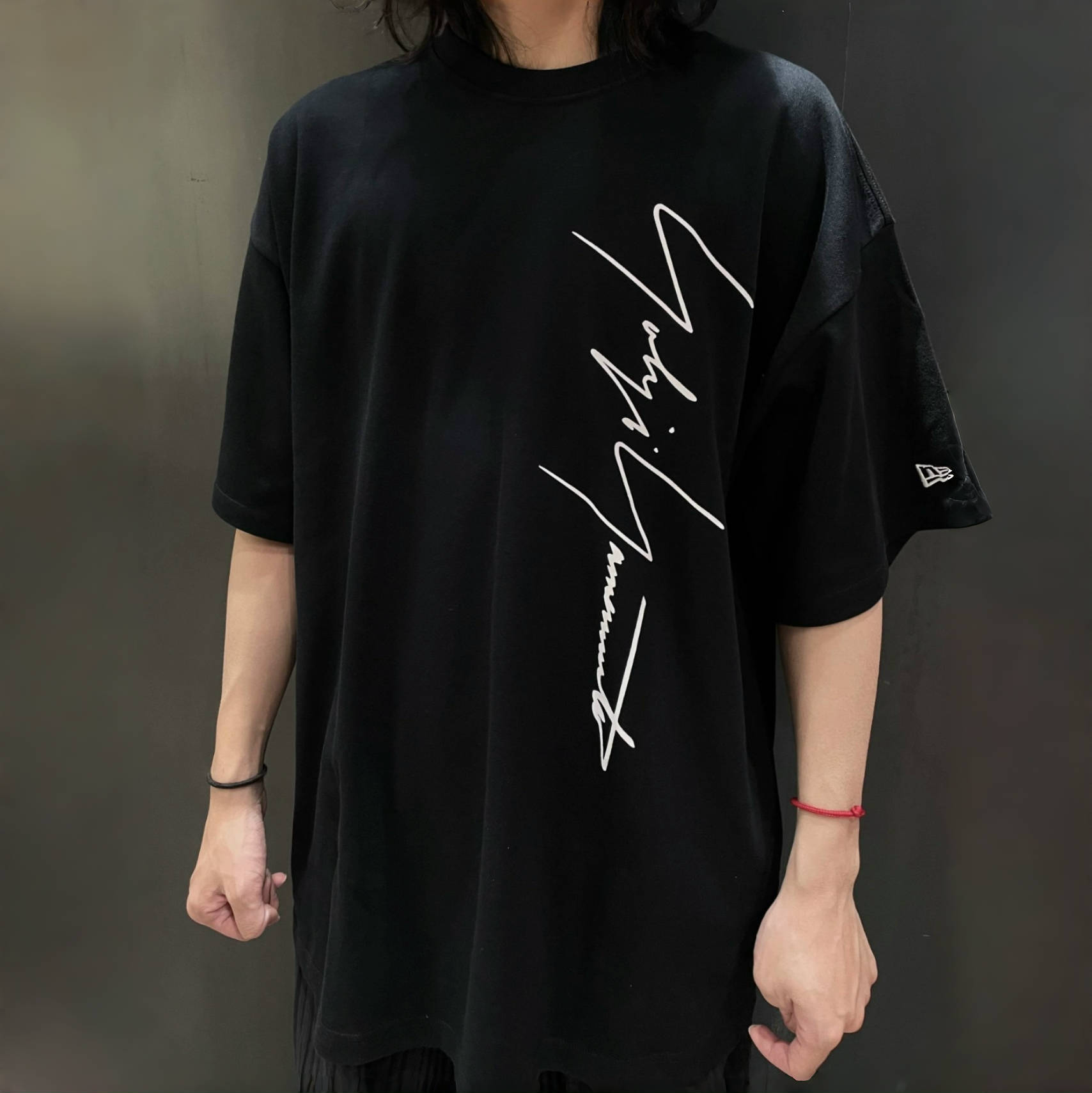 Yohji Logo Print Tee - Heavyweight Honeycomb Fabric Short Sleeve