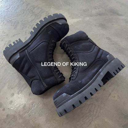 DEMNA Runway Distressed Handmade Parisian Ankle Combat Martin Boots