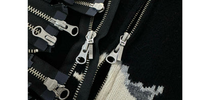 Yohji Yamamoto Y’s Men Godzilla Wool Knit Double-Zip Cardigan Jacket