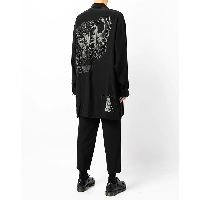 Yohji Yamamoto 21SS Meditative Girl Print Dark Style Shirt Unisex
