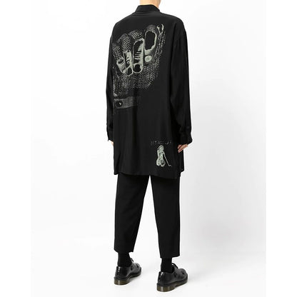 Yohji Yamamoto 21SS Meditative Girl Print Dark Style Shirt Unisex