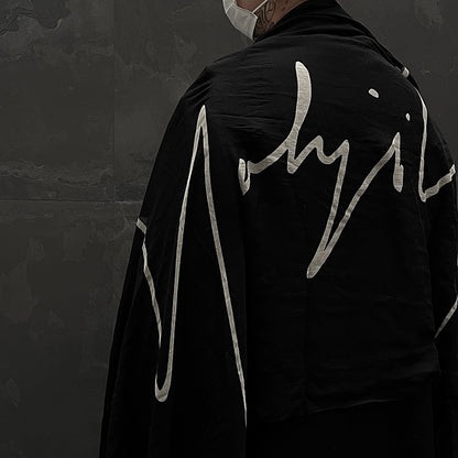 Donclickin Yohji Yamamoto Vibe Signature Silk Scarf & Shawl - Black 75 x 250