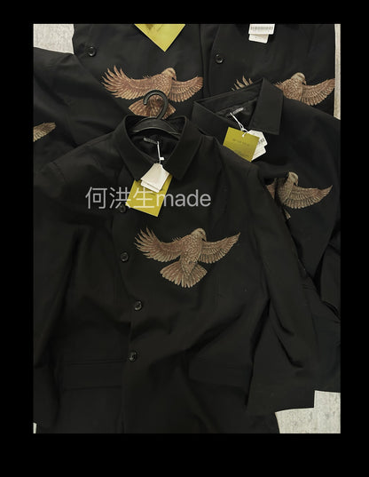 Yohji AW08 ’Broken Soldier’ Jacket - Pigeon Print Kendo-Style Blazer