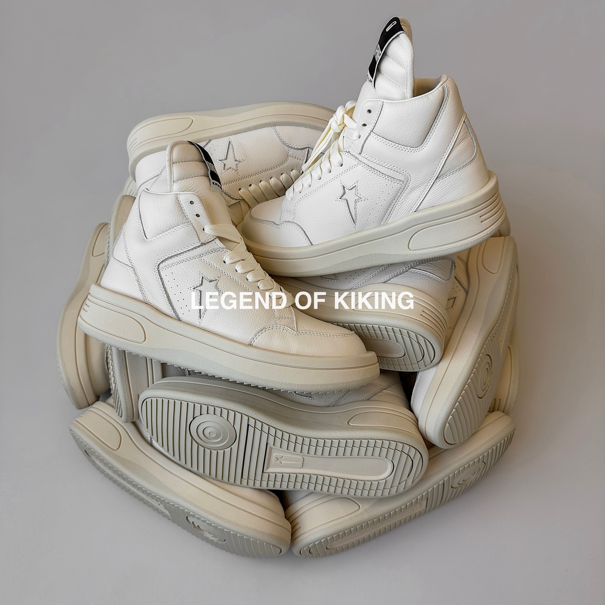 RO High-Top Leather Sneakers - Rick Owens Round-Toe Lace-Ups