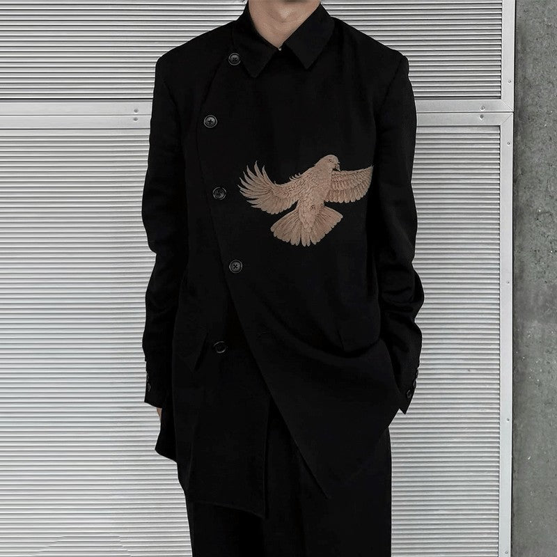 Yohji AW08 ’Broken Soldier’ Jacket - Pigeon Print Kendo-Style Blazer