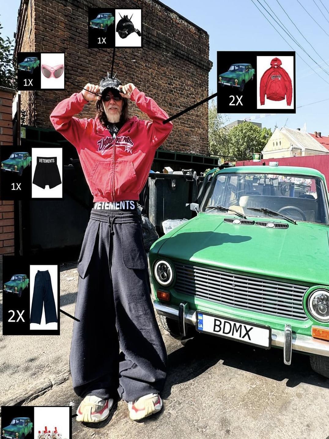 Vetements ’Bro’ Cropped Zip-Up Hoodie - Archive Oversized Sweatshirt