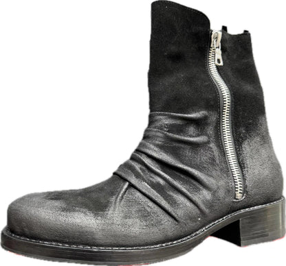 AMIRI 16OG Crinkled Chelsea Boots -Distressed Leather Ankle Boots