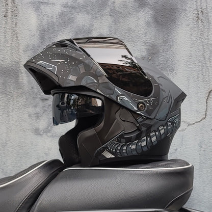 Mecha / 3C DOT Full Face Dual Visors Unisex /Bluetooth Motorcycle Helmet