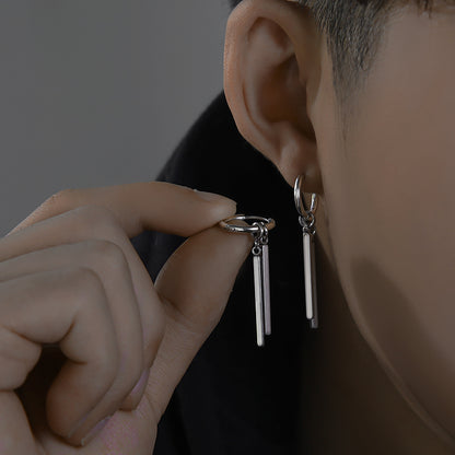 S925 Sterling Swagger: Zoro’s Silver Ear Stud for Men’s Samurai