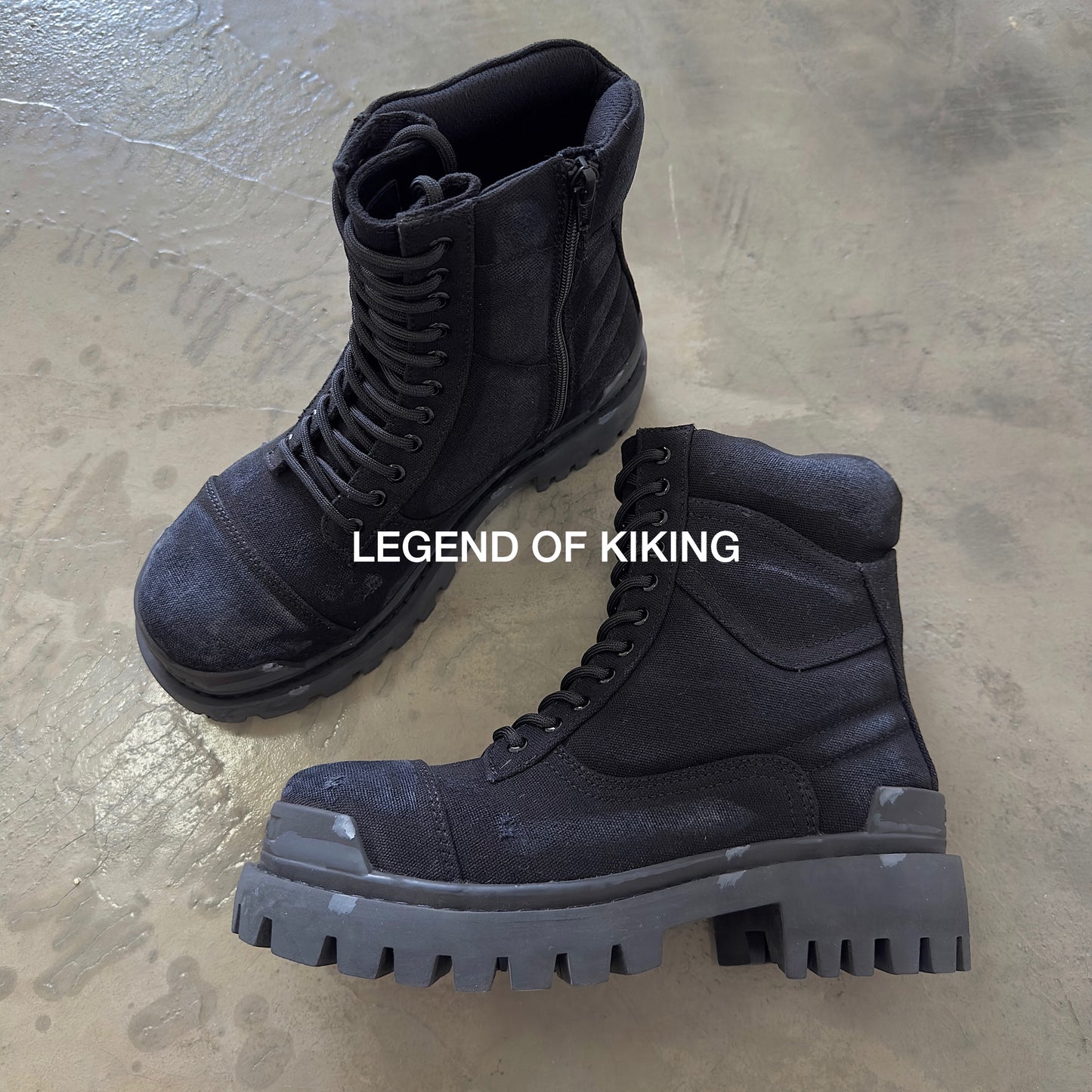 DEMNA Runway Distressed Handmade Parisian Ankle Combat Martin Boots