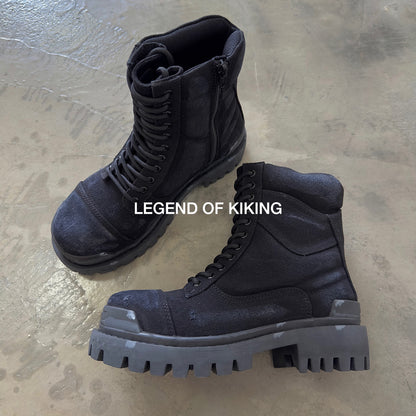 DEMNA Runway Distressed Handmade Parisian Ankle Combat Martin Boots