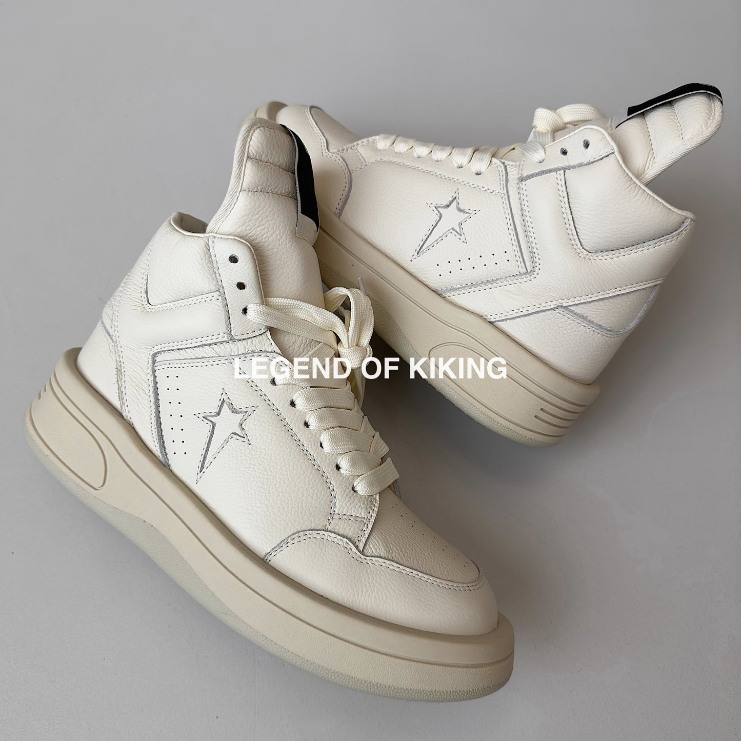 RO High-Top Leather Sneakers - Rick Owens Round-Toe Lace-Ups