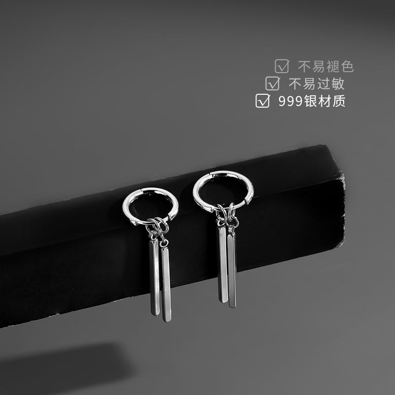 S925 Sterling Swagger: Zoro’s Silver Ear Stud for Men’s Samurai