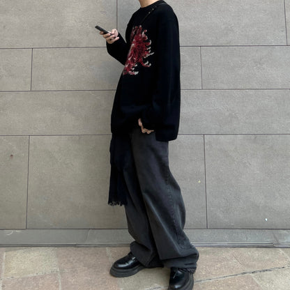 Yohji / Dahlia 花と少年 ’Flower & Youth’ Mohair Wool Knit Sweater