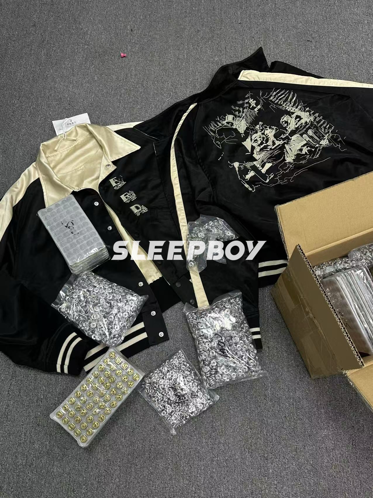 ERD AW24 ’Opium Den’ Varsity Jacket - Silk Court Embroidery Baseball Coat