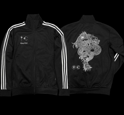 Exclusive Thug Club Dragon Embroidered Jacket – Short Sporty Collab - Black