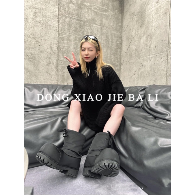 Parisian Snow Boots Ski Waterproof Anti-Slip Big Head Short Boots