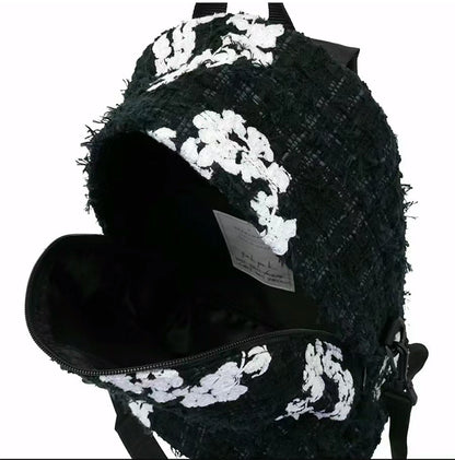 READYMADE x Denim Tears Collaboration Chanel-Style Backpack Intricate Embroidery - Black