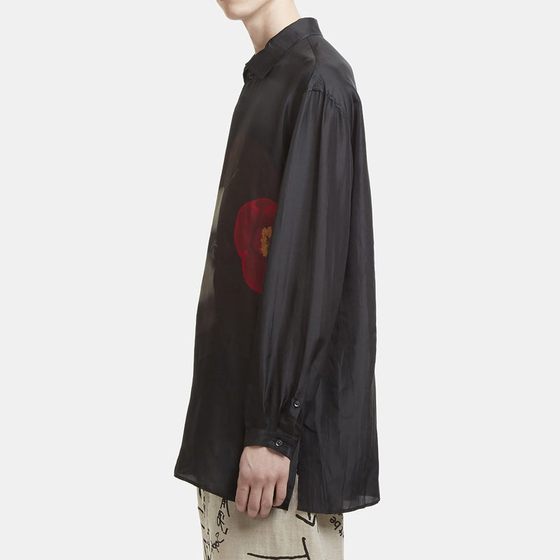 Suzume Uchida "Smoking Girl" Silk Shirt - Yohji Archive Darkwear -  