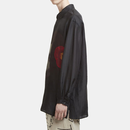 Suzume Uchida "Smoking Girl" Silk Shirt - Yohji Archive Darkwear -  