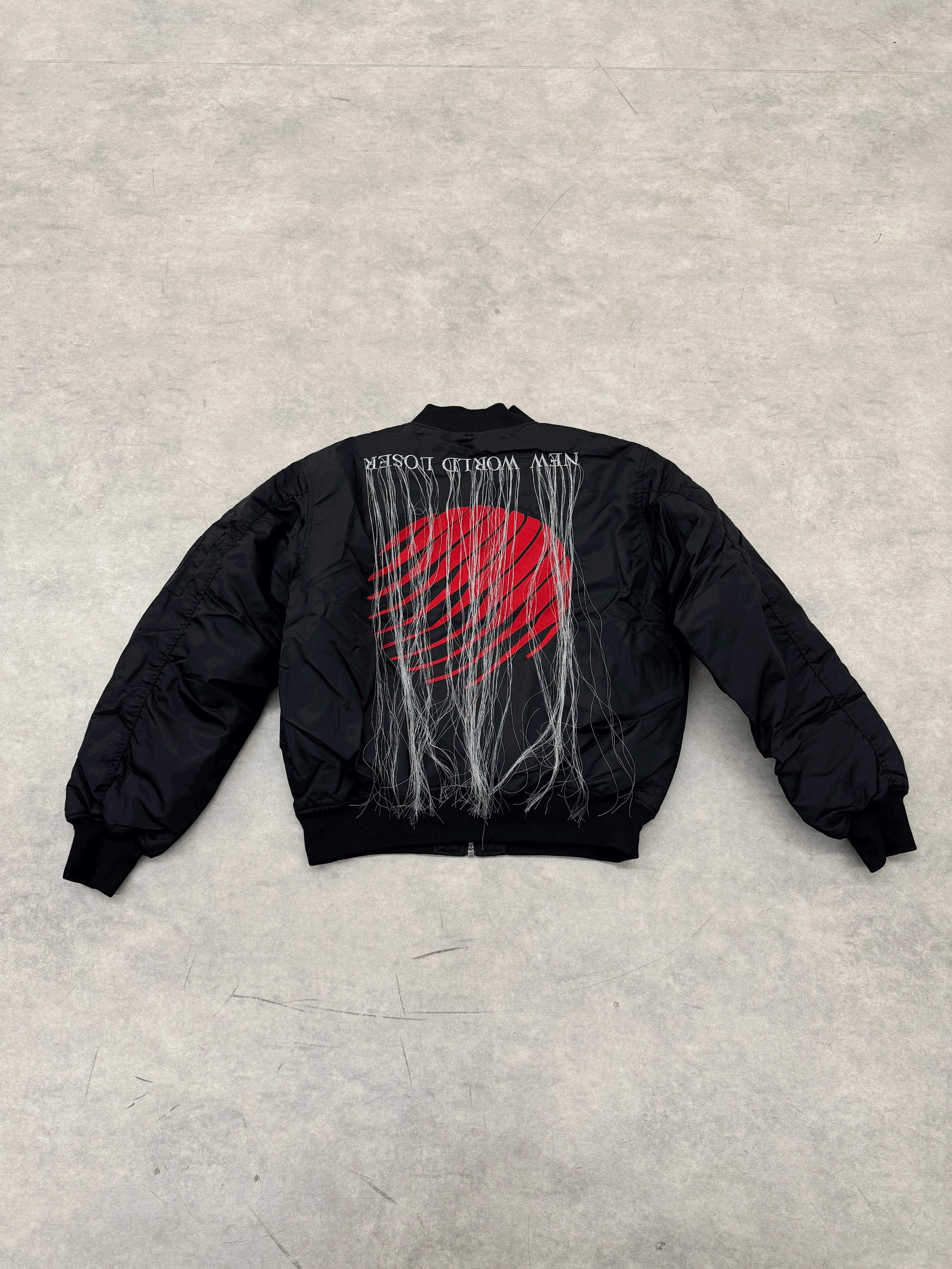 Hood By Air Fringe Bomber – HBA Embroidered Slogan Jacket