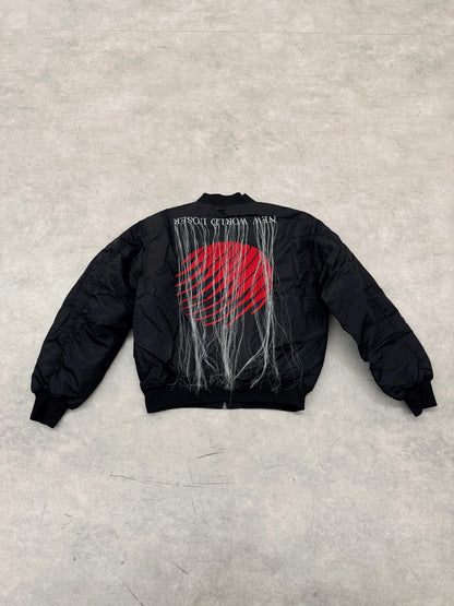 Hood By Air Fringe Bomber – HBA Embroidered Slogan Jacket