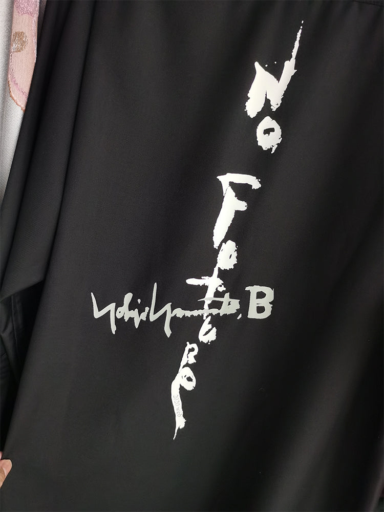 Yohji Yamamoto Dark ’NO FUTURE’ Print Edition Shirt Unisex Couple’s