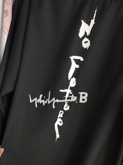 Yohji Yamamoto Dark ’NO FUTURE’ Print Edition Shirt Unisex Couple’s