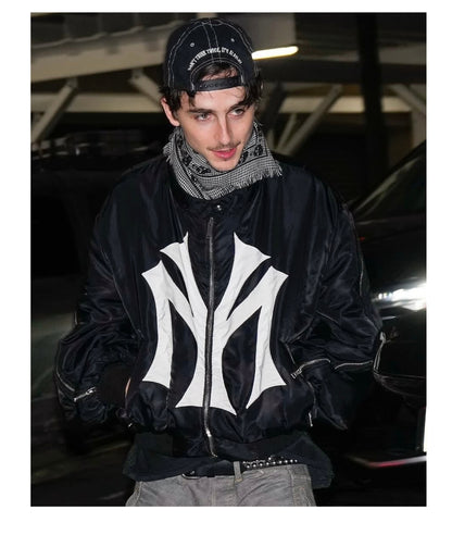 Mowalola Runway Zip-Up MY City Jacket - MA-1 Bomber (Playboi Carti & Timothée)