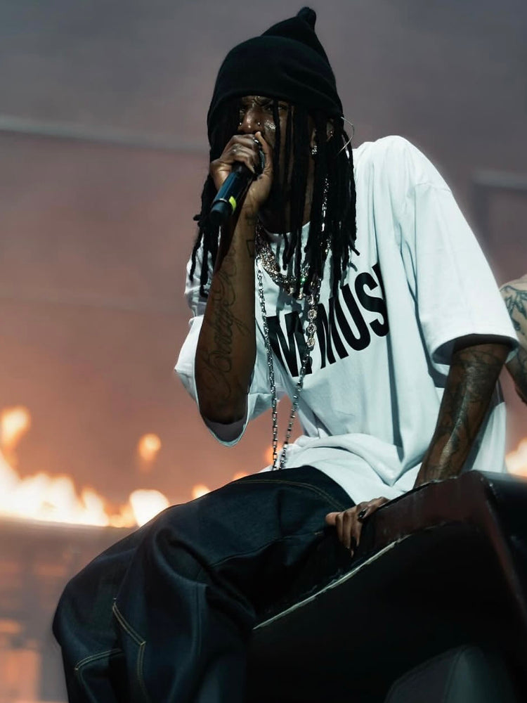 Opium YVL Style ’I AM MUSIC’ Tee – White Short Sleeve Playboi Carti Edition