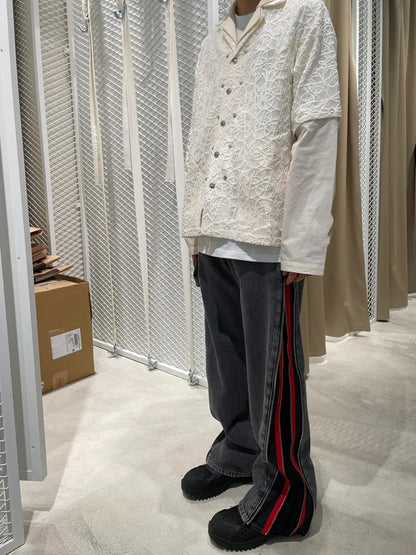 Kiko Kostadinov AW22 Layered Shirt - Detachable Lace Long/Short Sleeve Hybrid