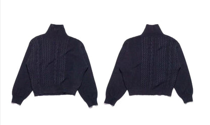 ERD AW24 Runway Turtleneck Sweater - Old Money Vibe 100% Wool Cable Knit