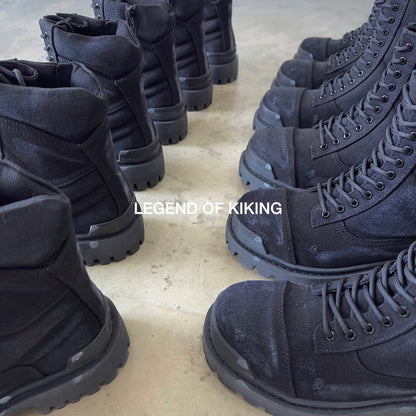 DEMNA Runway Distressed Handmade Parisian Ankle Combat Martin Boots