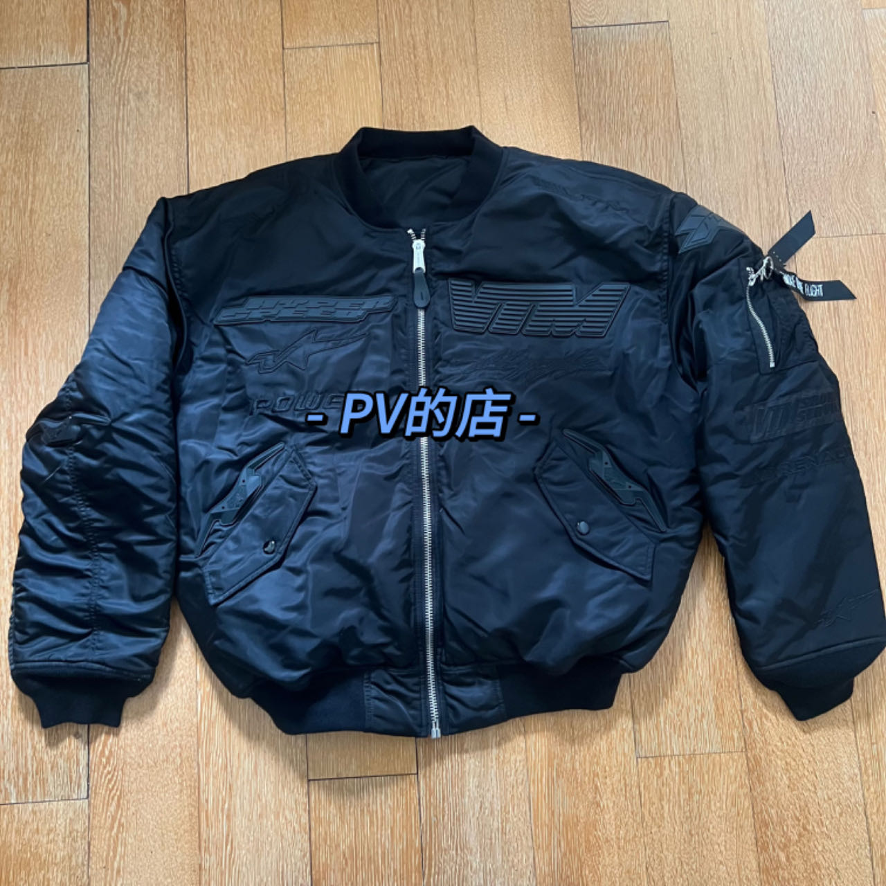 Vetements 23FW Alpha Black Race Car Air Force Jacket Cotton Bomber