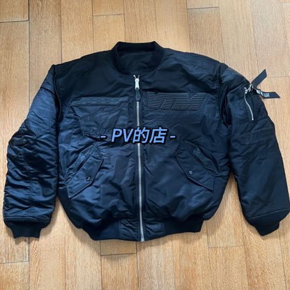 Vetements 23FW Alpha Black Race Car Air Force Jacket Cotton Bomber