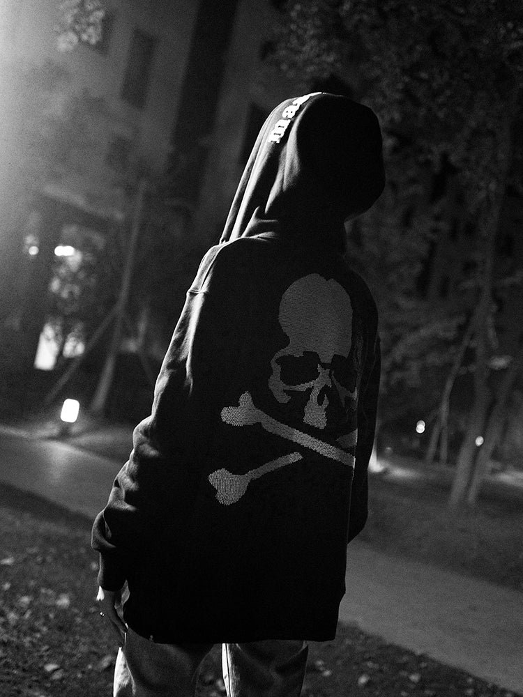 MASTERMIND Beaded Skull Zip-Up Hoodie - 580g Heavyweight - donclickin