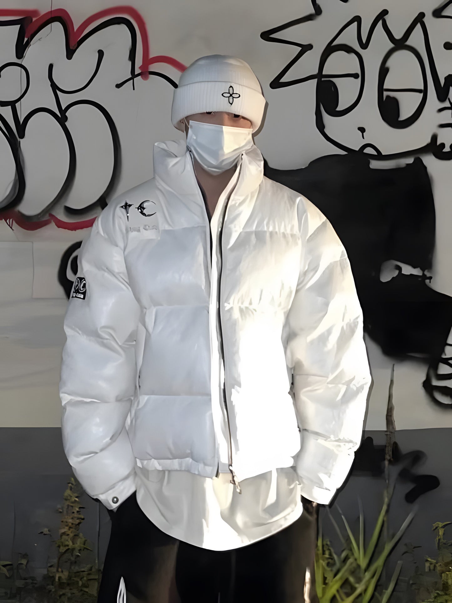 Thug Club ’Drip’ Puffer Jacket - PU Leather Opium Outerwear