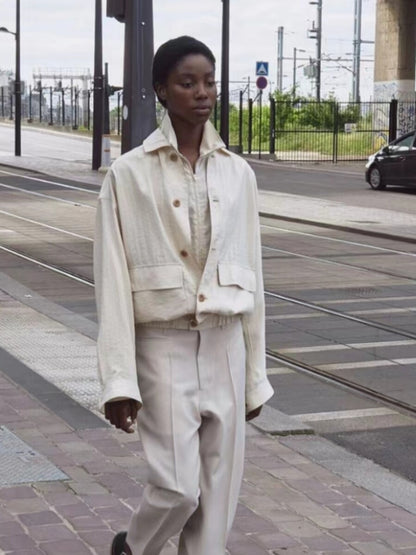 Lemaire SS19 Dry Silk Harrington Jacket - Minimalist Boxy Outerwear