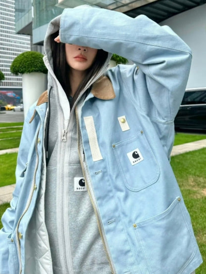 Detroit Double Collar Carhartt X Sacai Jacket Canvas Patchwork Workwear