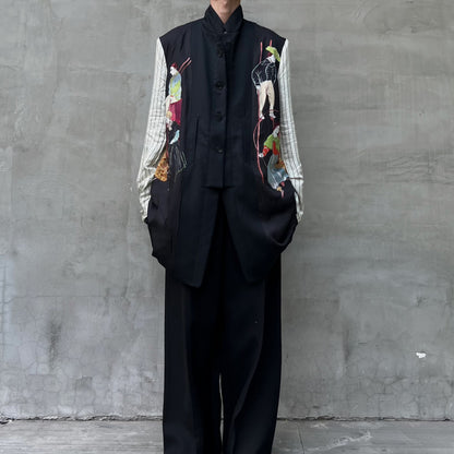 Yohji Rokumeikan Double-Breasted Double-Faced Layered Jacket Blazer