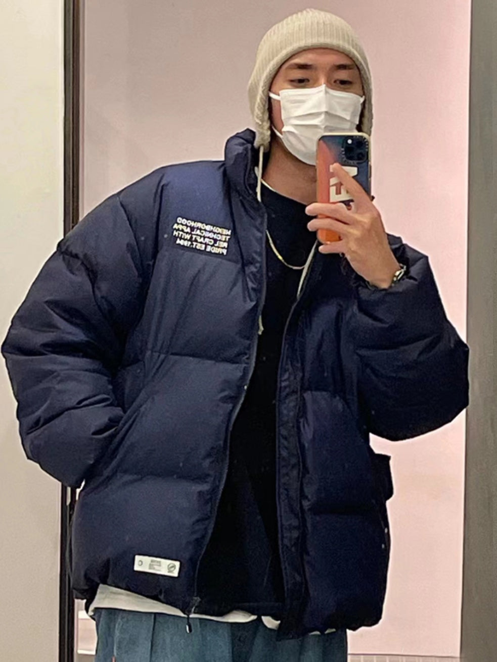 NEIGHBORHOOD Jacket Embroidered Casual Down Long-Sleeve 90% Down Coats