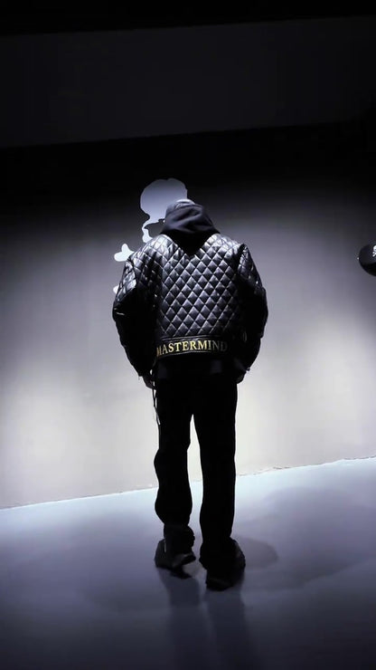 Mastermind Japan Embroidered Skull Leather Jacket - Biker Style Motorcycle Coat