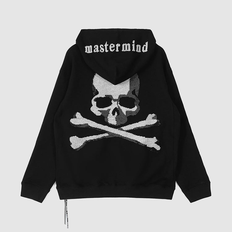 MASTERMIND Beaded Skull Zip-Up Hoodie - 580g Heavyweight - donclickin