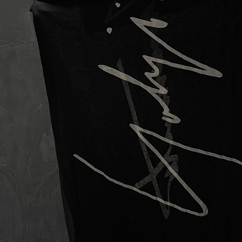 Donclickin Yohji Yamamoto Vibe Signature Silk Scarf & Shawl - Black 75 x 250