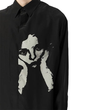 Yohji Yamamoto 21SS Meditative Girl Print Dark Style Shirt Unisex