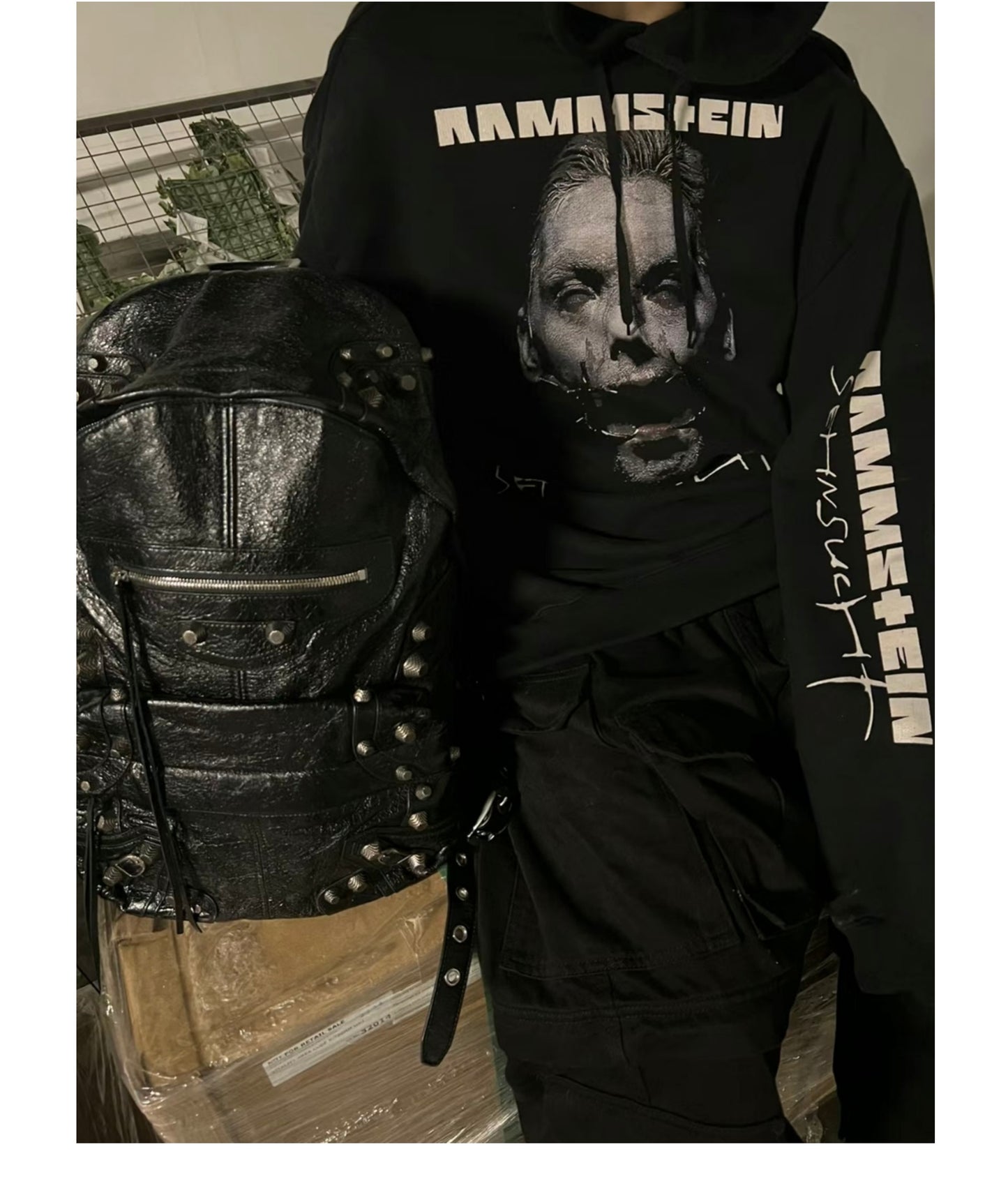 German Rammstein Vetement VTM Black Dark Punk Oversized Hoodie Jacket