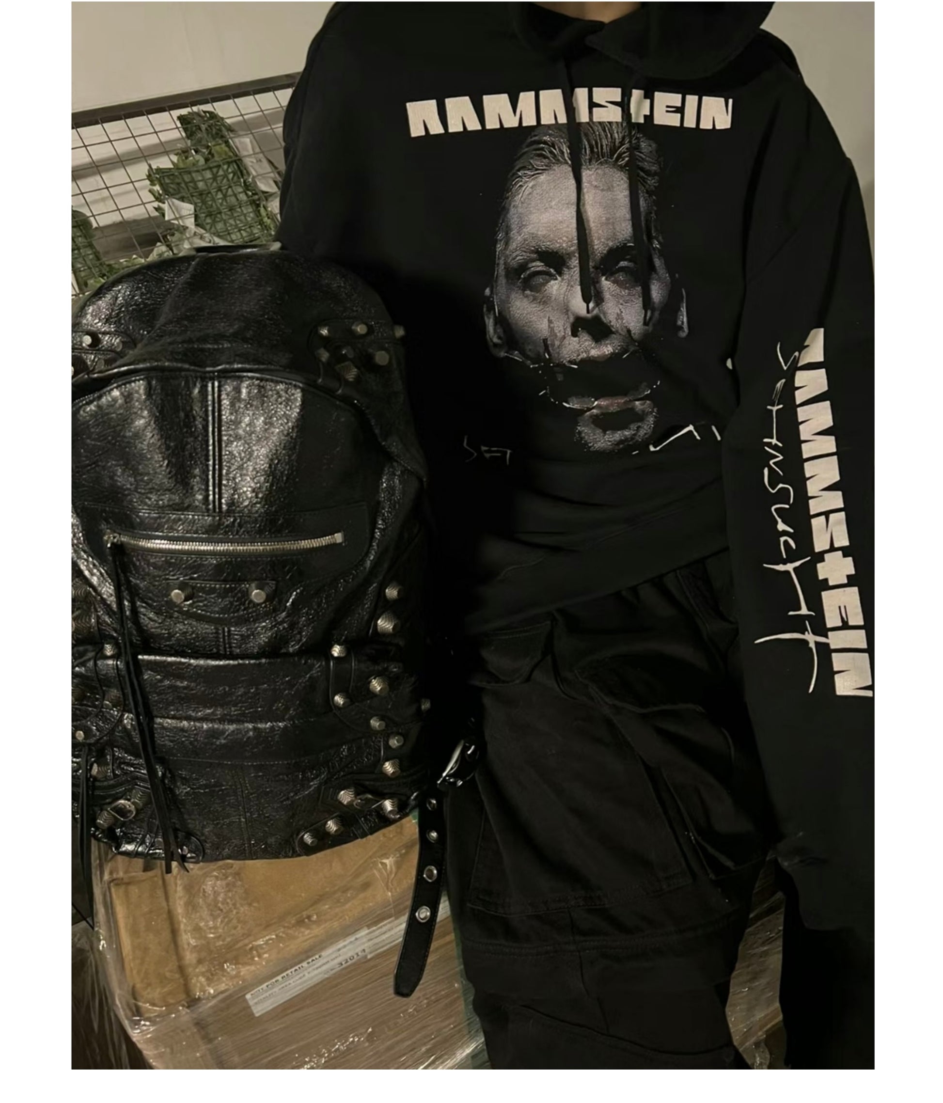 German Rammstein Vetement VTM Black Dark Punk Oversized Hoodie Jacket